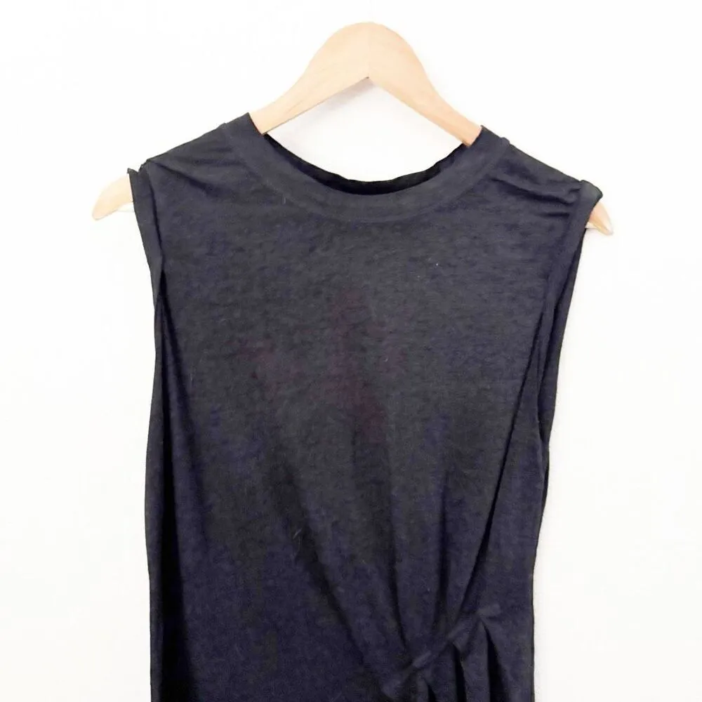 ALL SAINTS | Duma Jersey Asymmetric Sleeveless Dress Black Ruched Waist | Medium - Image 5