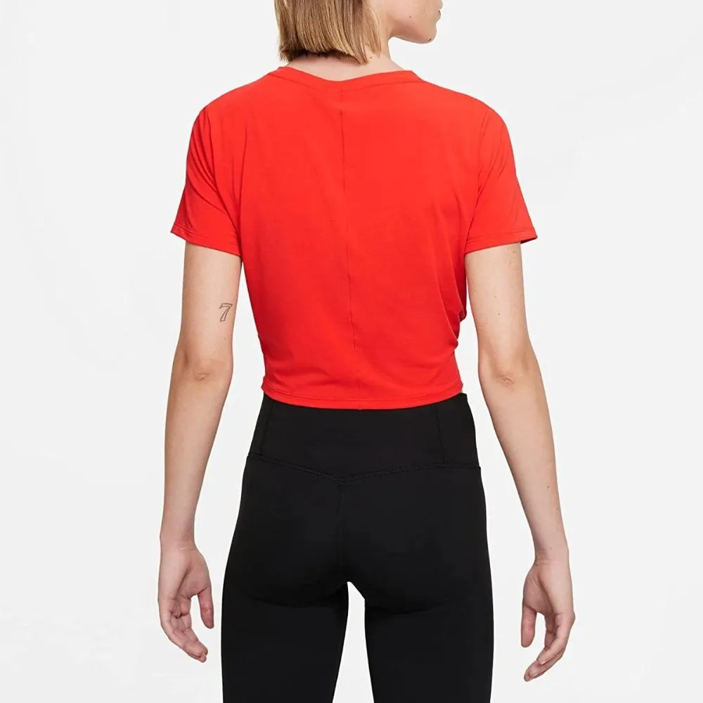 NWT NIKE One Luxe Twist Dri-Fit Short Sleeve Top  Color Chile Red SZ-1X - Image 4