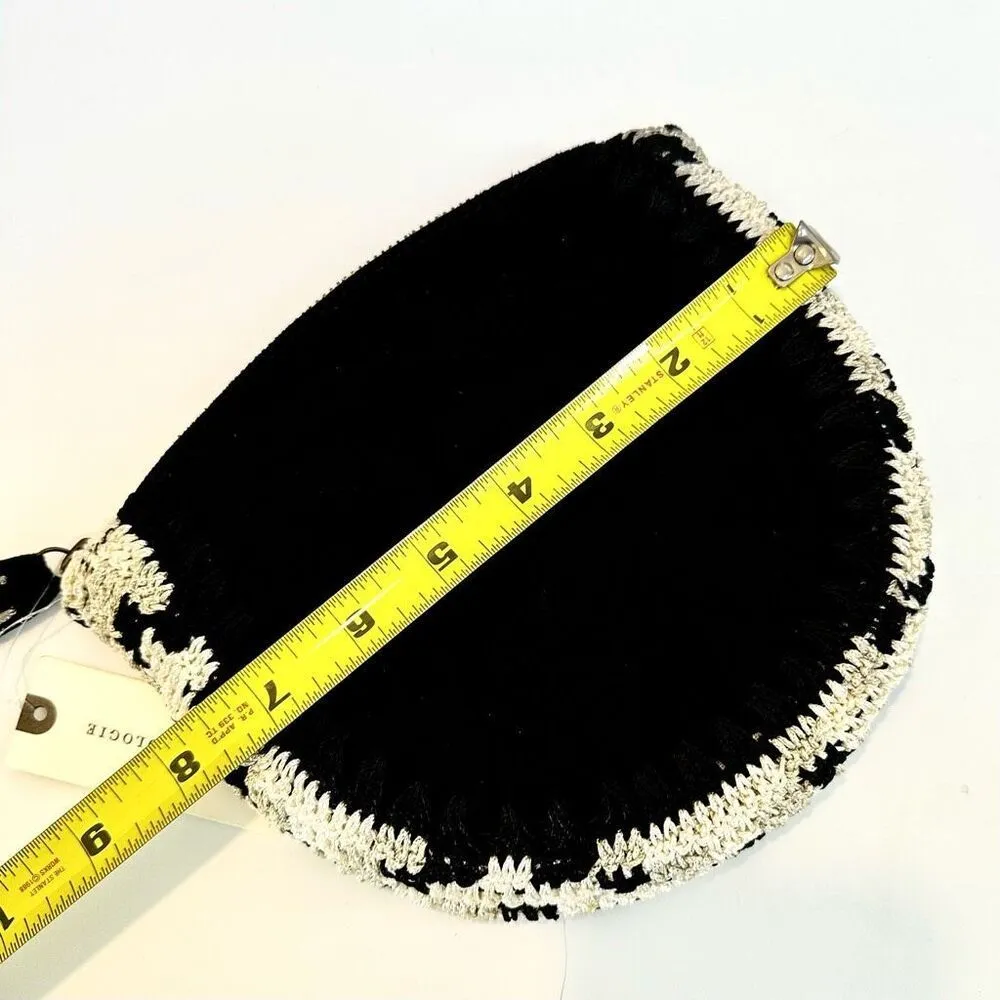 Anthropologie Jasper & Jeera Leather Crocheted Clutch Handbag - Image 8