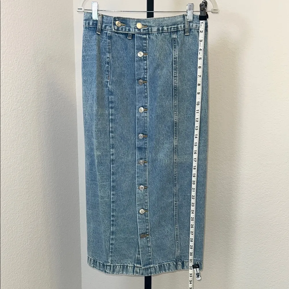 Denim Button-Front Skirt‎ - Image 4