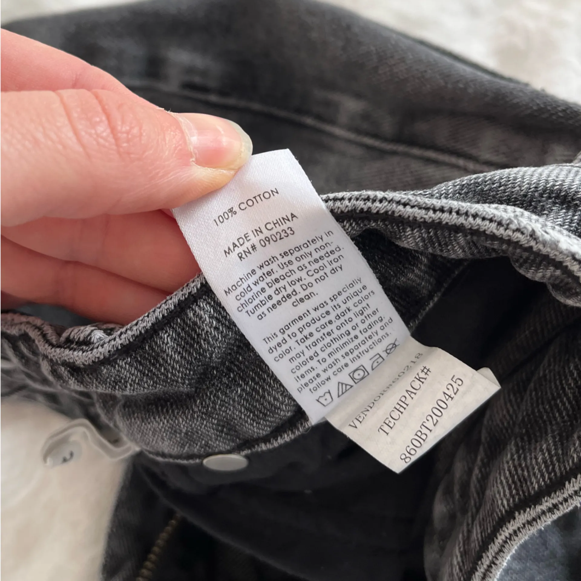 Distressed Gray Mom Jeans - Image 10