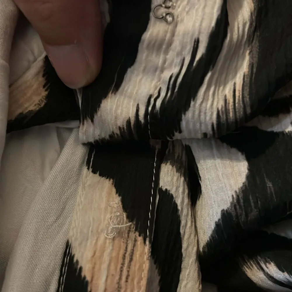 Anthropologie Zebra Print Mini Dress Faux Wrap Long Sleeves 2 - Image 16