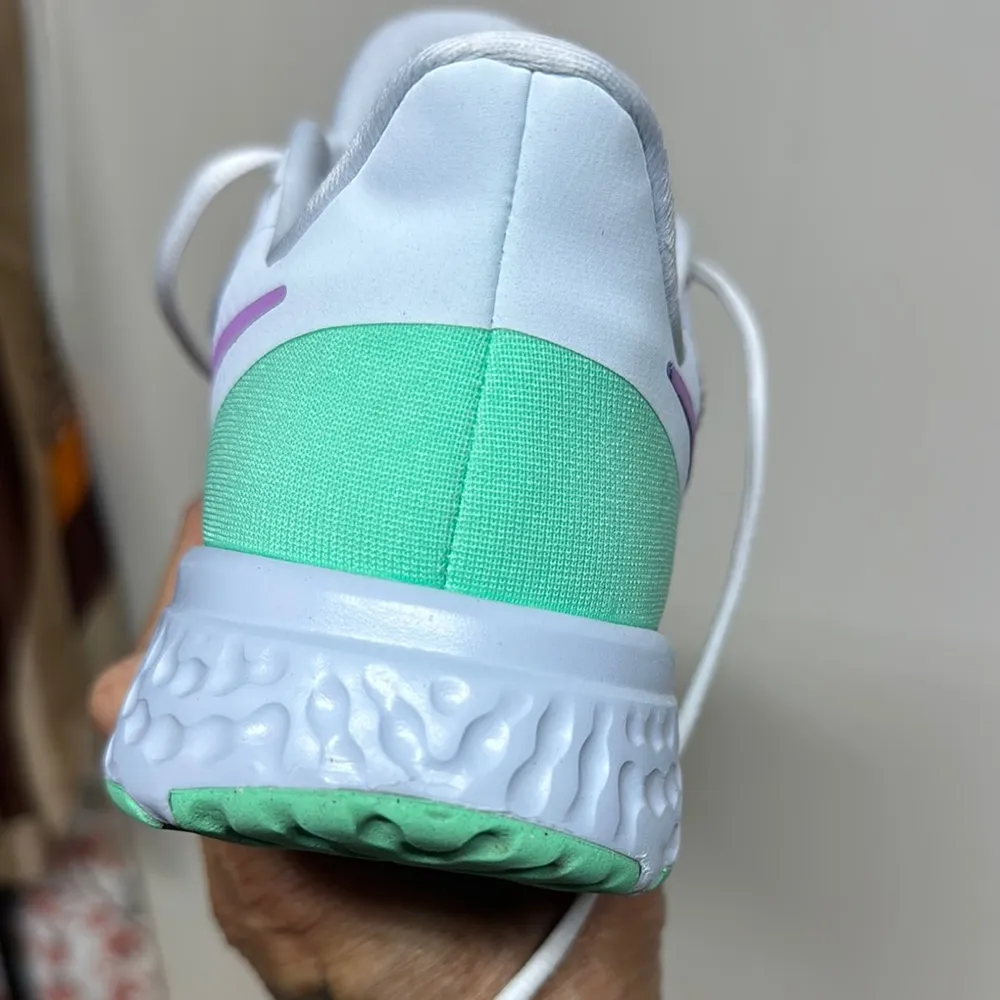 Nike Revolution White and Purple Athletic Shoes - Image 9