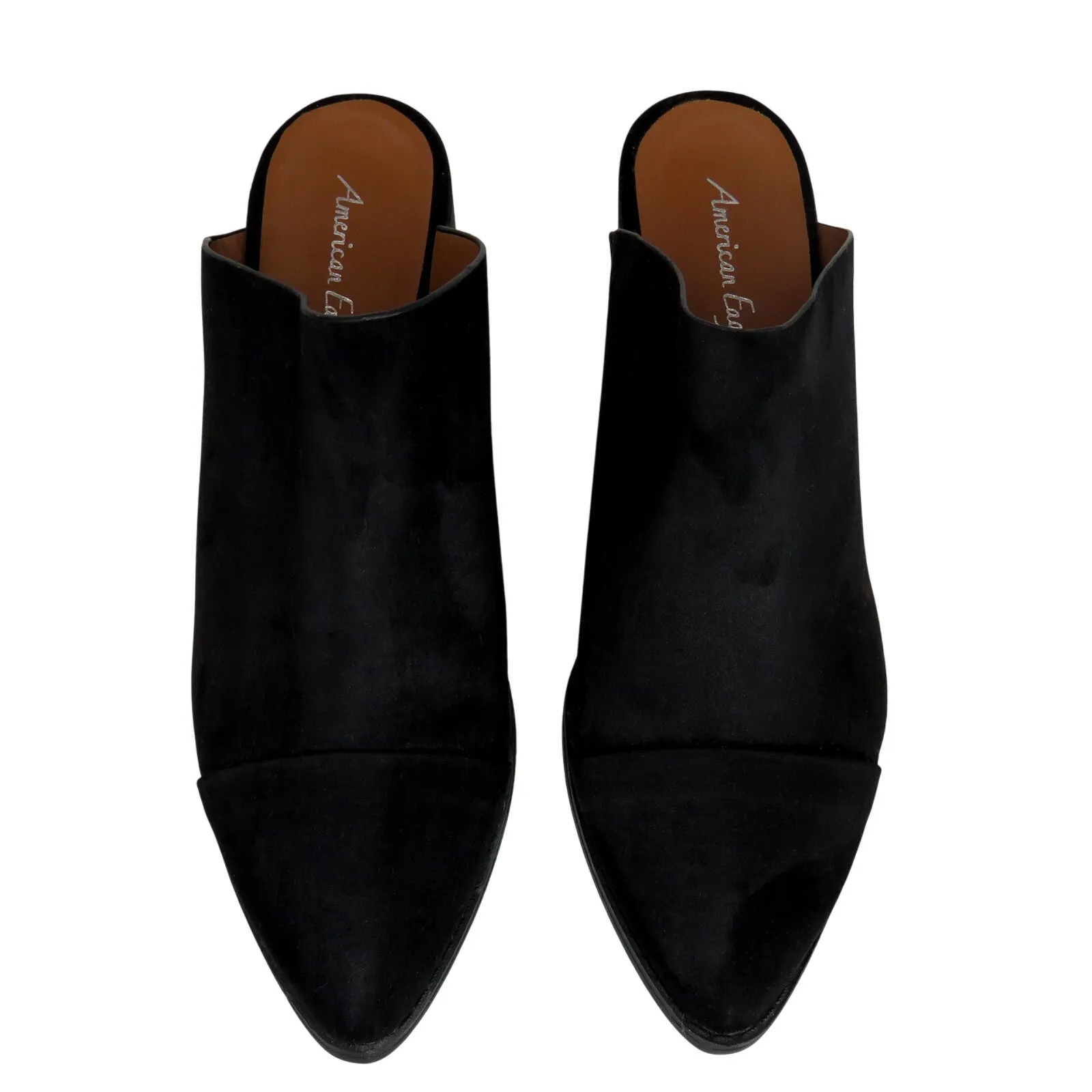 American Eagle Dani Black Suede Block Heel Mules Size 8 - Image 3