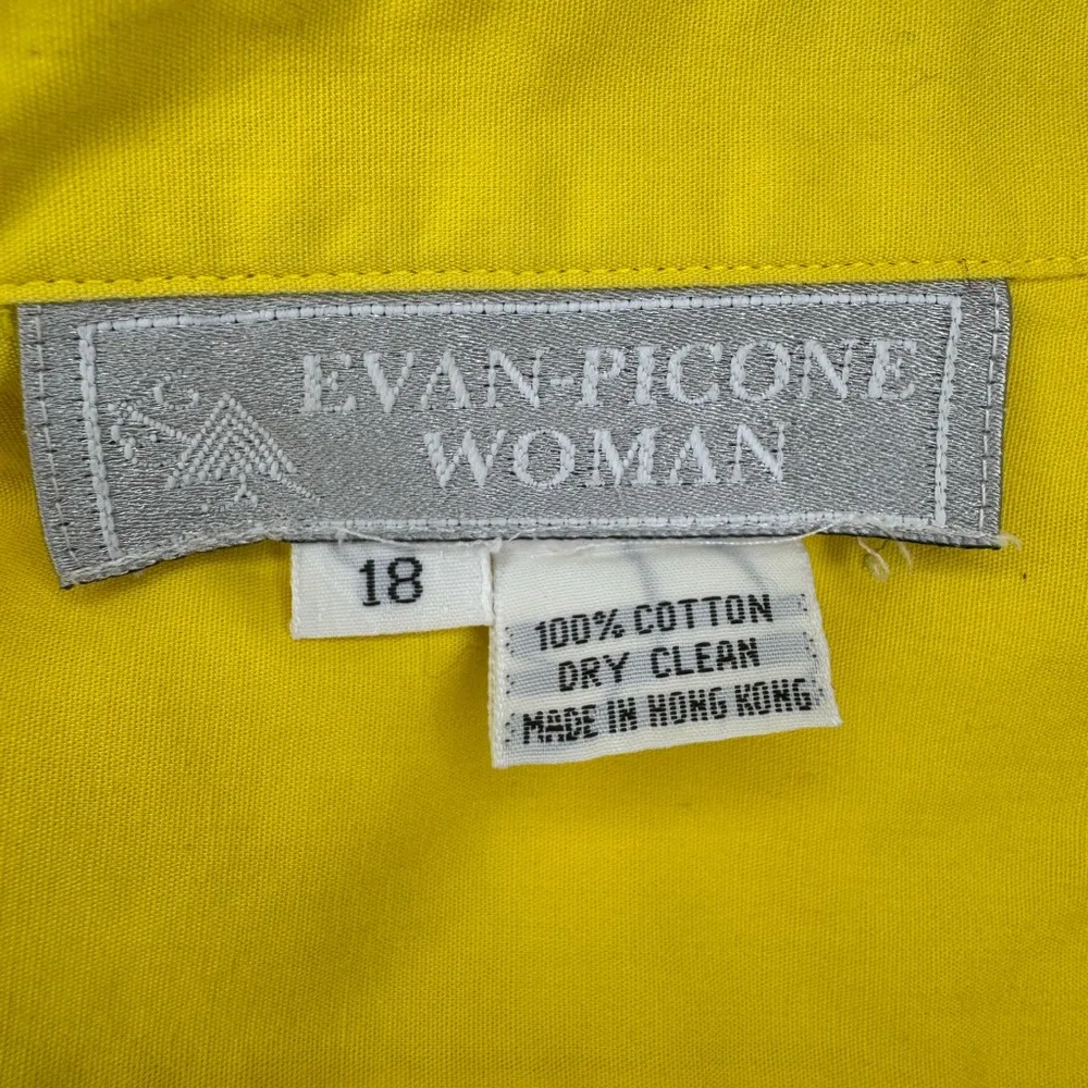 Evan Picone Large Vintage Oversized Midi Button Up Front Shift Dress S 18 - Image 11