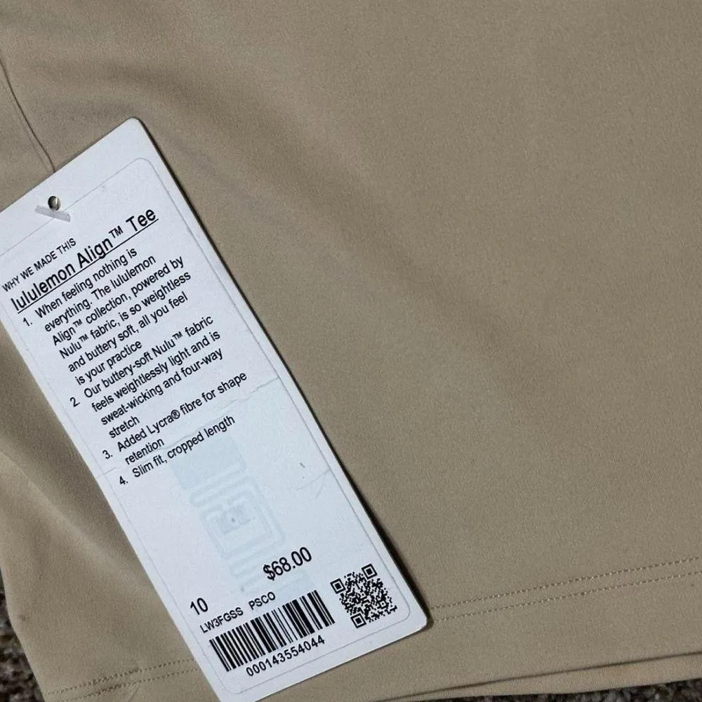 NWT Lululemon Prosecco Align Nulu Tee size 10 - Image 6