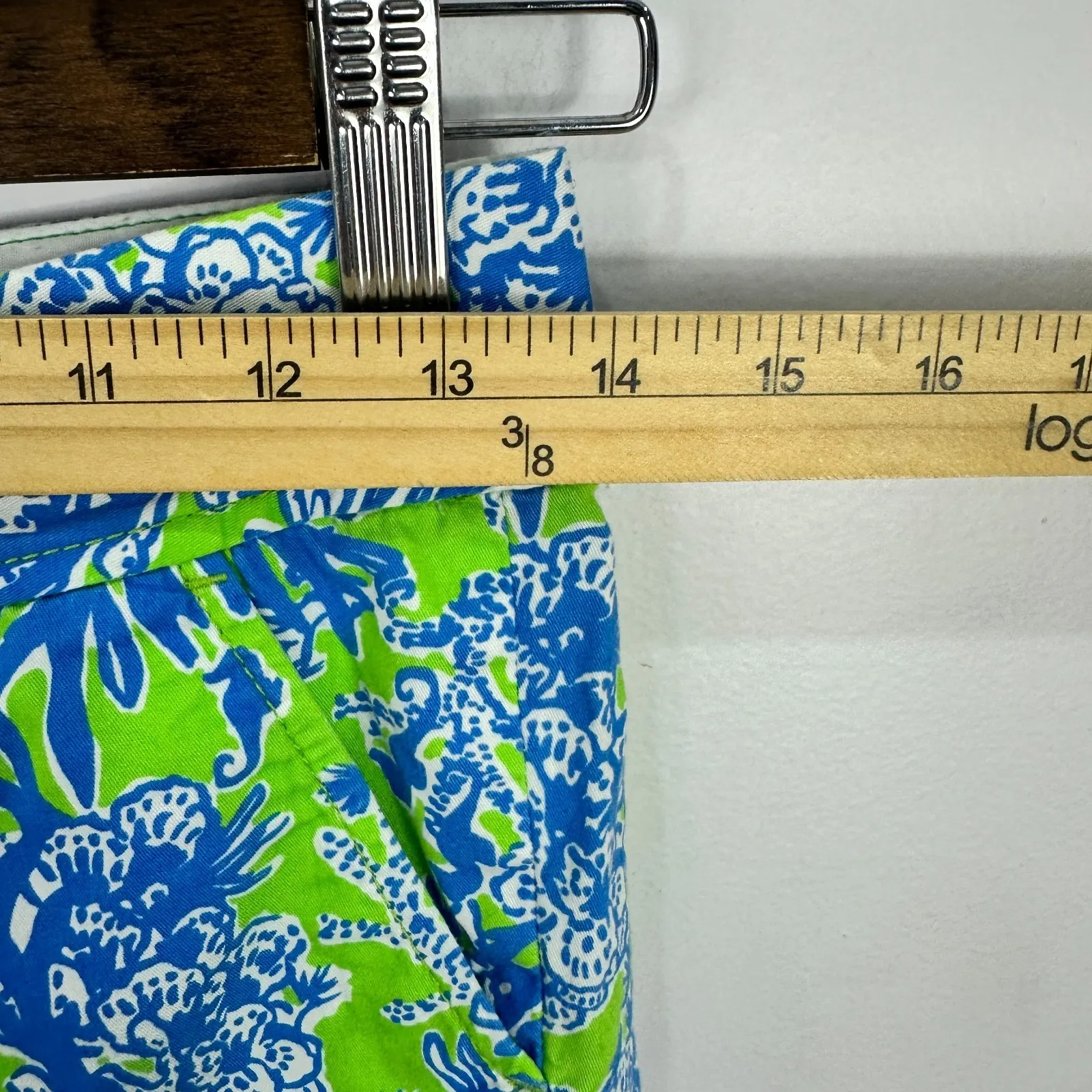 Lilly Pulitzer Shorts Womens 00 Walsh Blue Green Preppy Coastal Beach Tropical - Image 4