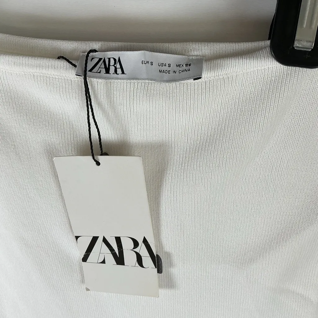 ZARA  Cream Knit Top - Image 6