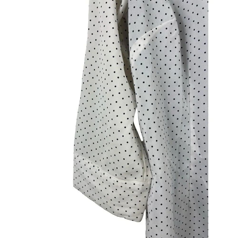 Notations Black & White Connected 2 Piece Polka Dot Button Up Top S - Image 5