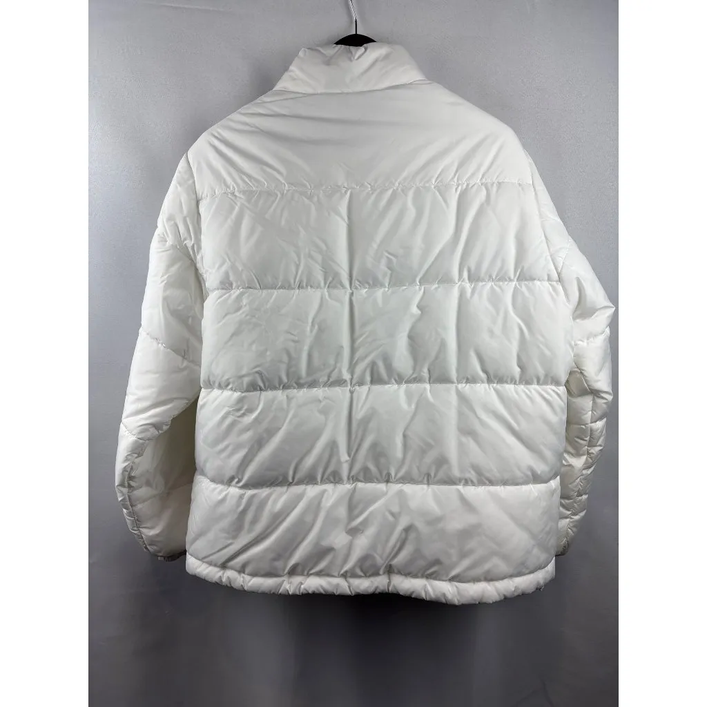 Women’s Adidas Large White Puffer Jacket - Image 4