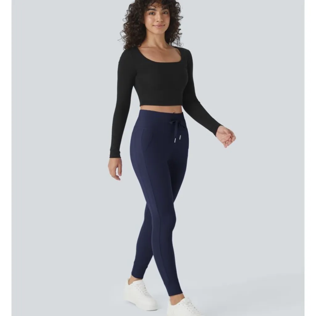 NWT Halara softlyzero high waisted drawstring pocket full length joggers size L - Image 6