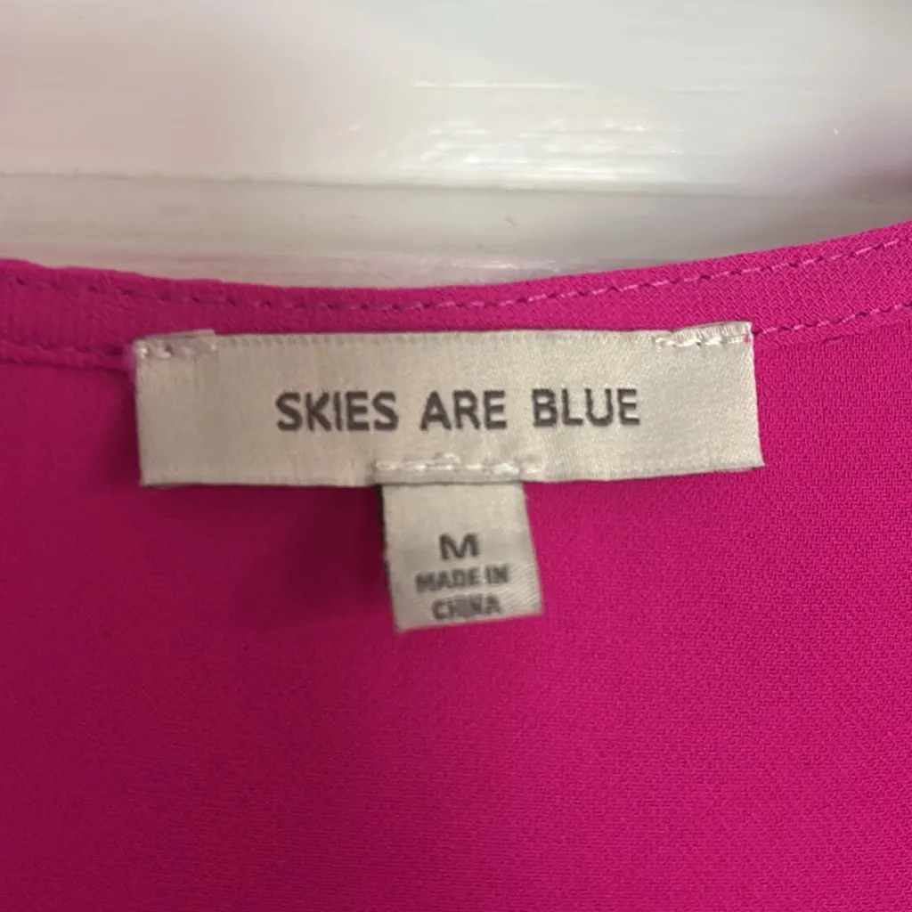 Skies Are Blue Fuchsia Ruffle Blouse - Image 2