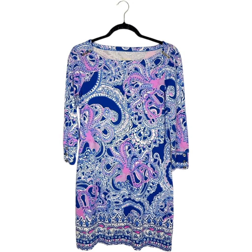 Lilly Pulitzer UPF 50+ Sophie dress Blue Grotto Legga Sea Pink and blue small - Image 2