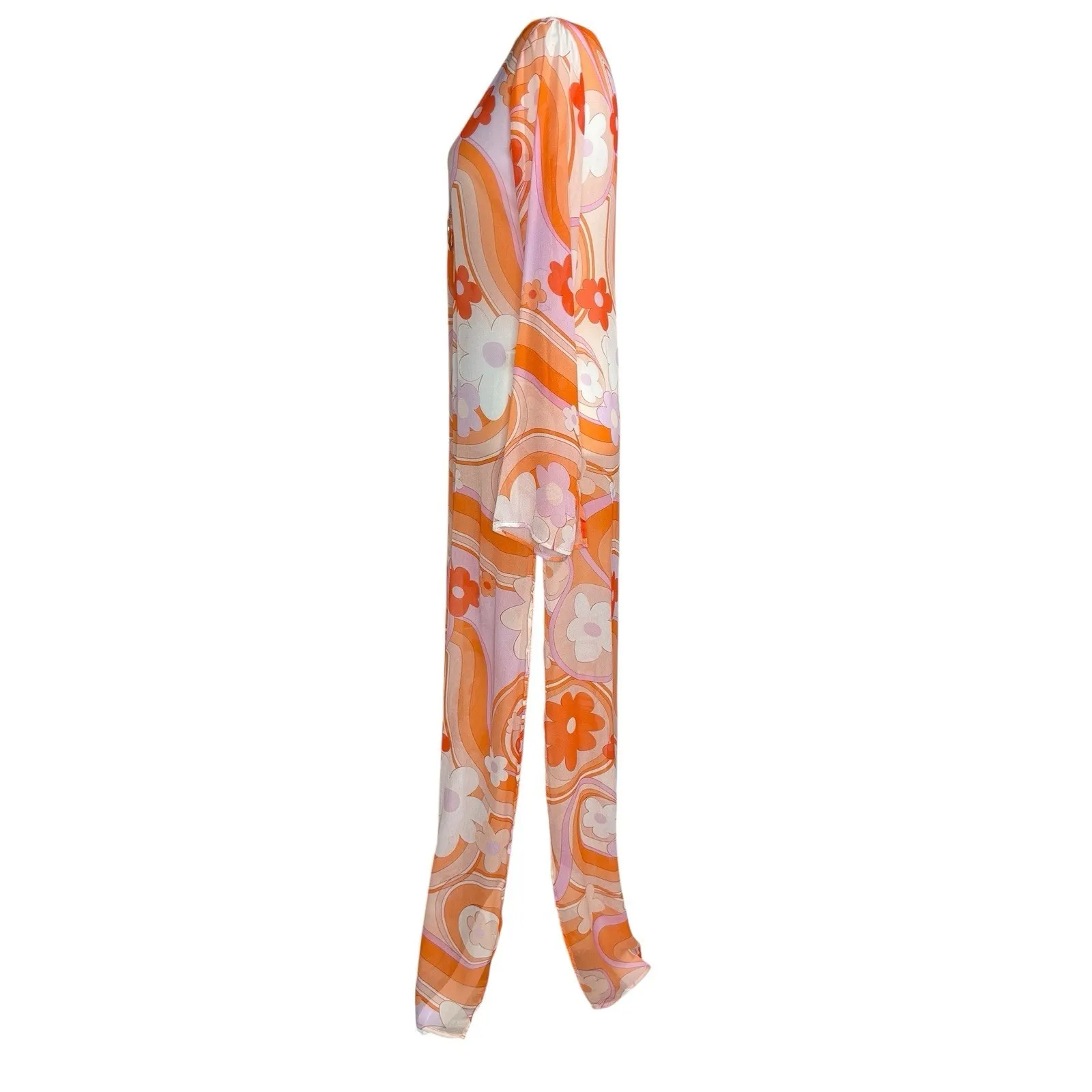 NWT Revolve CIN‎ CIN Totem Maxi Dress Coverup in Bloom Small Retro Semi Sheer - Image 7