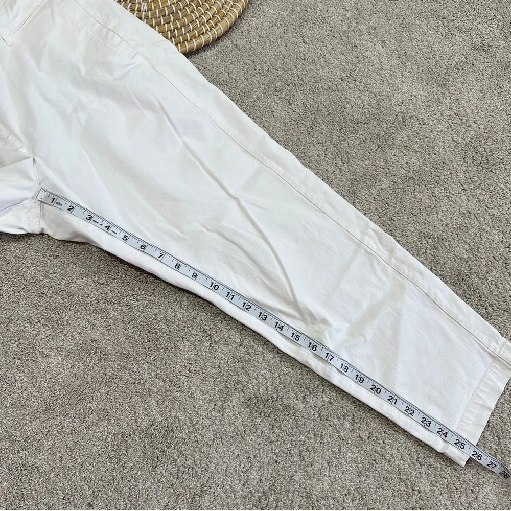 Eileen Fisher Women’s Organic Cotton Capri Pants Mid Rise Casual in White L - Image 14