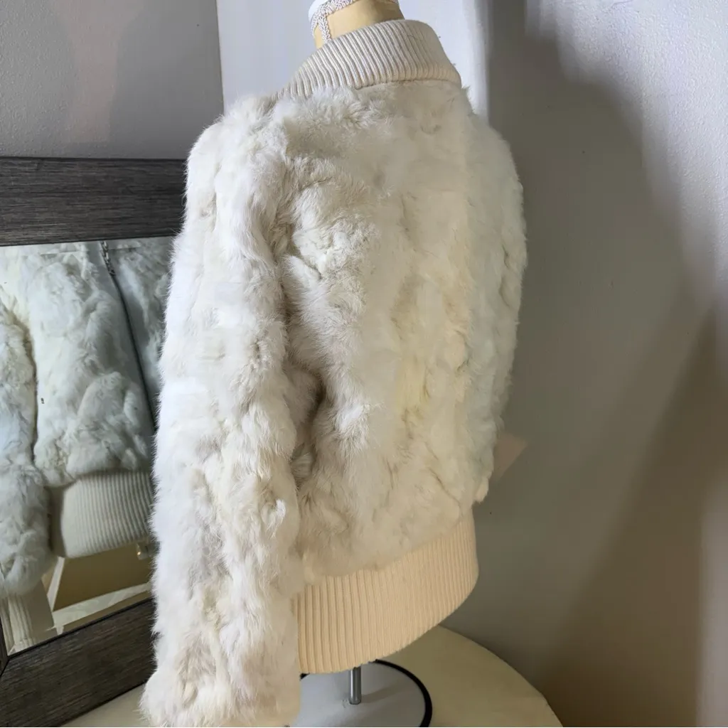 Wilsons Leather Maxima white Rabbit Fur Jacket - Image 9