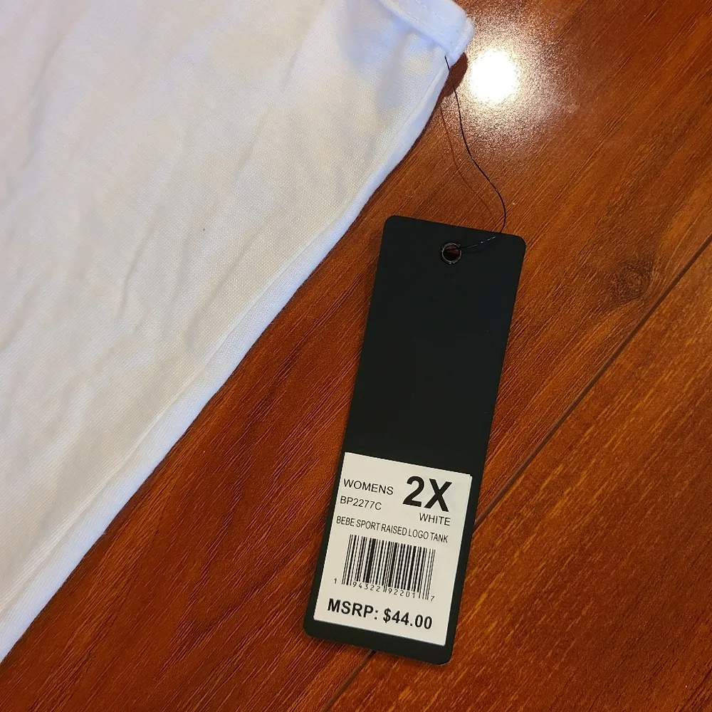 Bebe Sports White Logo Tank Top Size 2X - Image 7