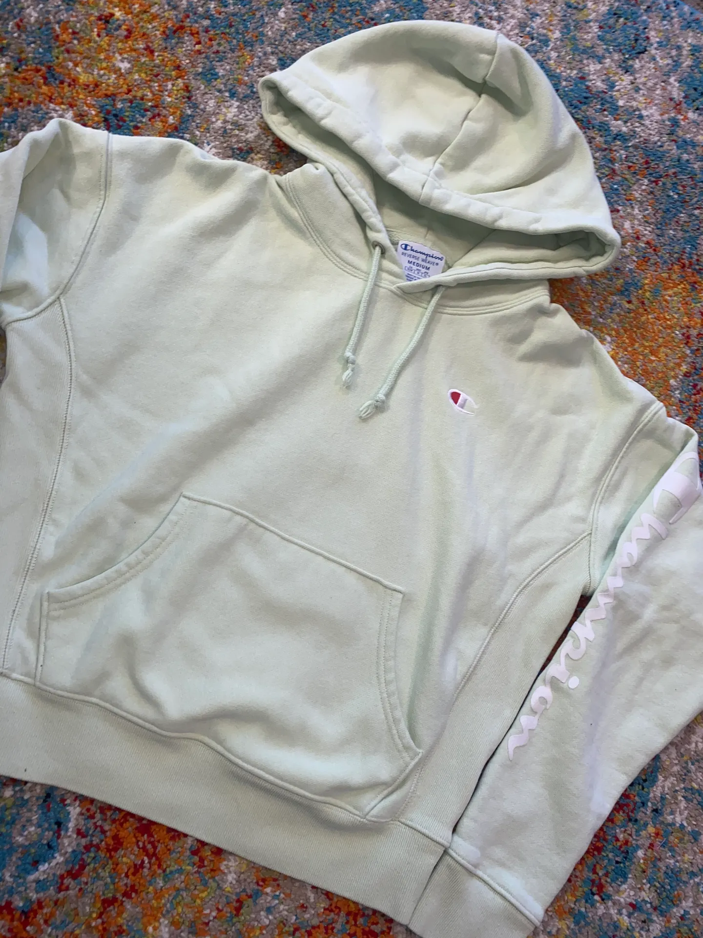 Champion Light Green Cropped  Sweatshirt - Image 4