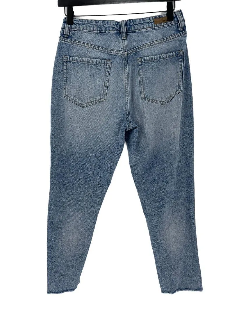 High Rise Distressed Cotton Jeans - Image 3