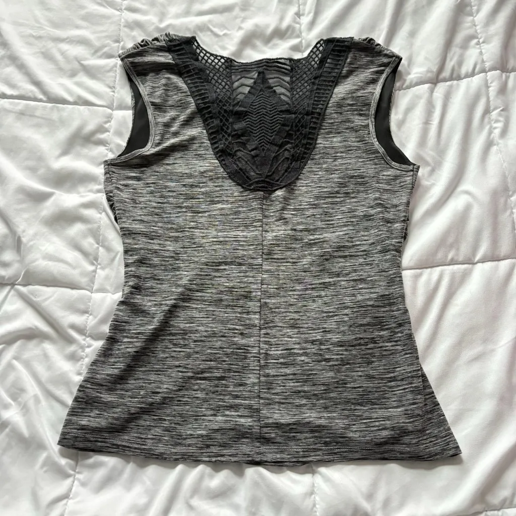 Vintage 90s Y2K Womens Size Large Cowl Neck Sleeveless Gray Blouse Grunge Fairy - Image 7