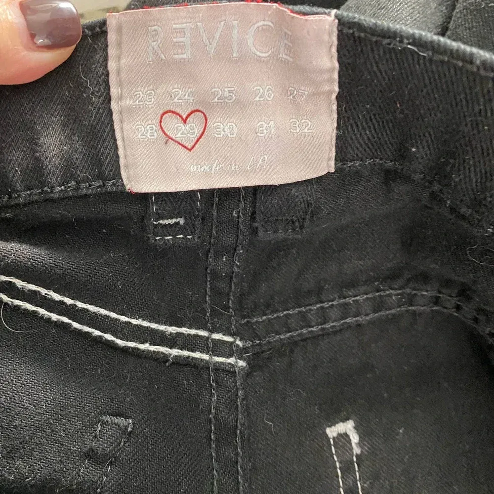 Revice Denim Black High Rise Shiny Cropped Straight Leg Jeans‎ Size US 29 - Image 10