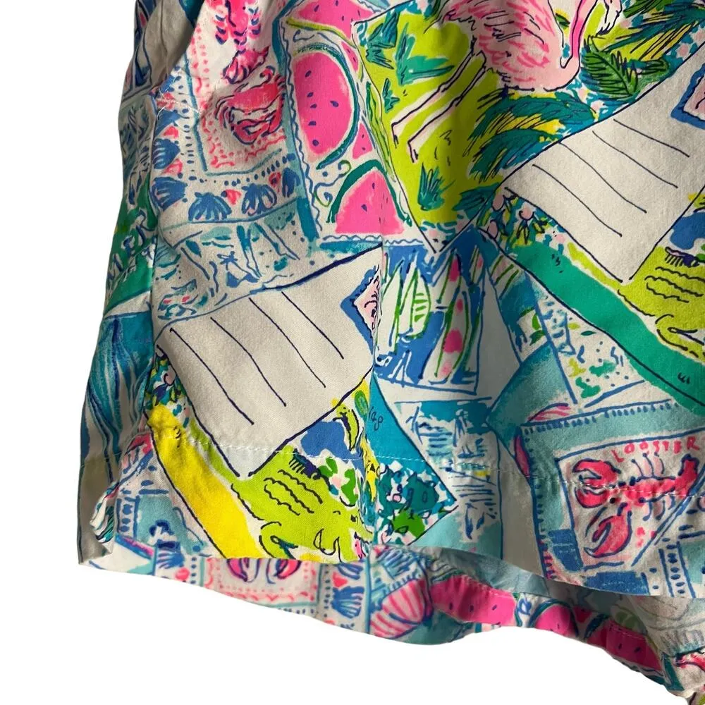 Lilly Pulitzer Pop Up Wish You Were Here Katia Casual Summer Shorts Size S - Image 4