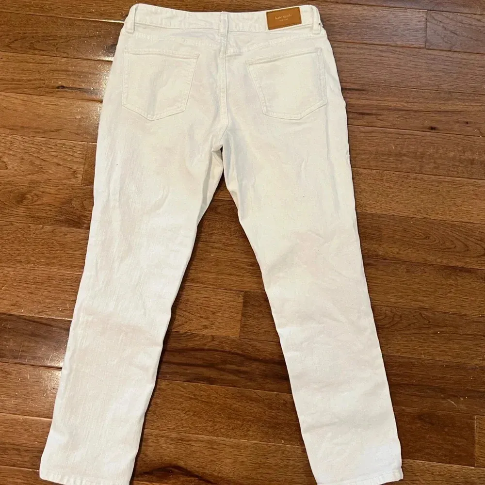 Kate Spade OH LA LA Broome Street Stretch White Jeans Capri Length - Image 6