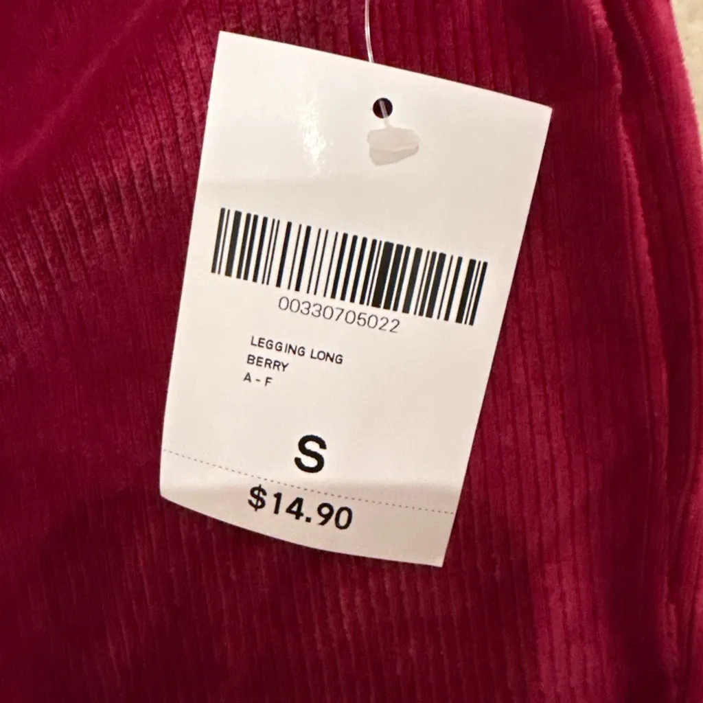 Forever 21 Berry Corduroy Leggings Pants Women’s Small NWT - Image 5