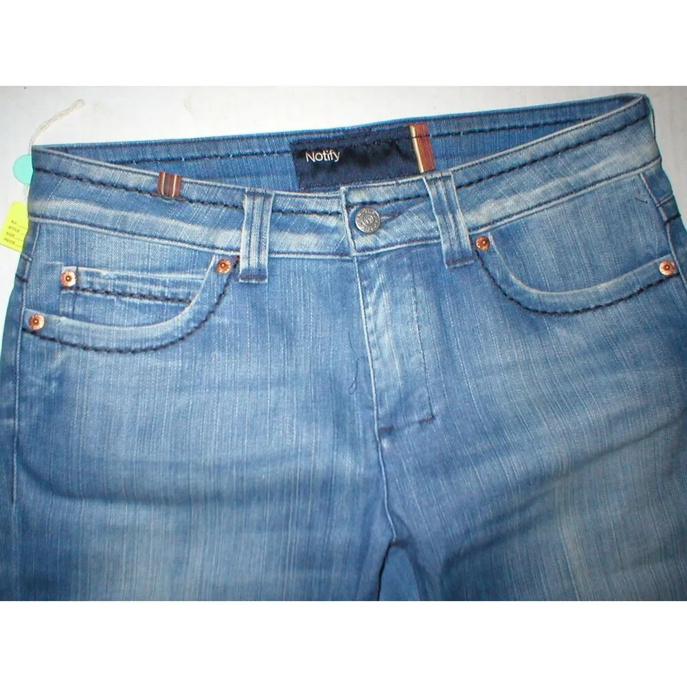 New NWT Womens Notify Designer Jeans Italy 30 Slim Straight Hellebora Tall Stret Blue - Image 3