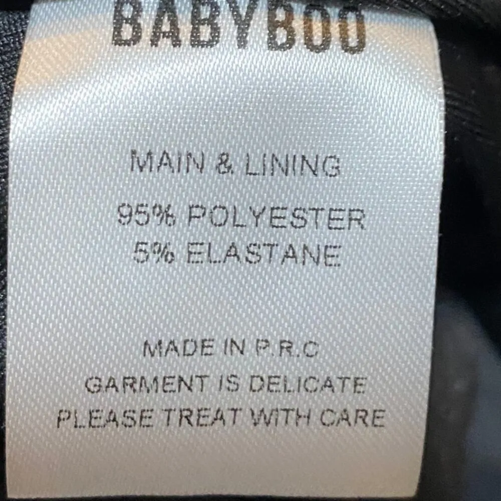 Babyboo Pixie Mini Dress Underwire Bust Glittered Adjustable Black Womens Large - Image 11