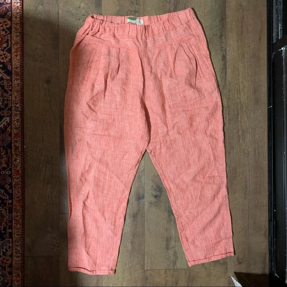 Anthropologie Striped Linen Pants size medium - Image 3