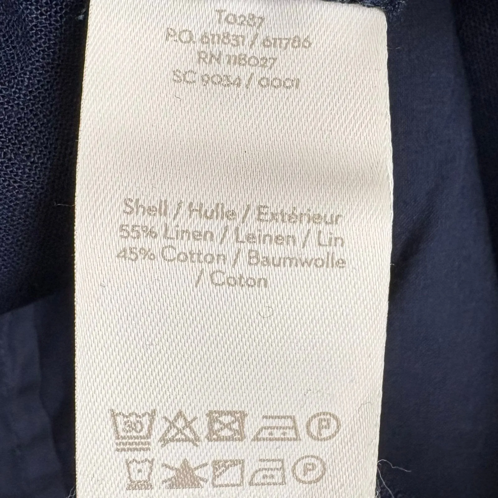 Boden St. Ives High Rise Paperbag Waist Linen Blend Trouser Pants Belt Blue 10R Size 10 - Image 5