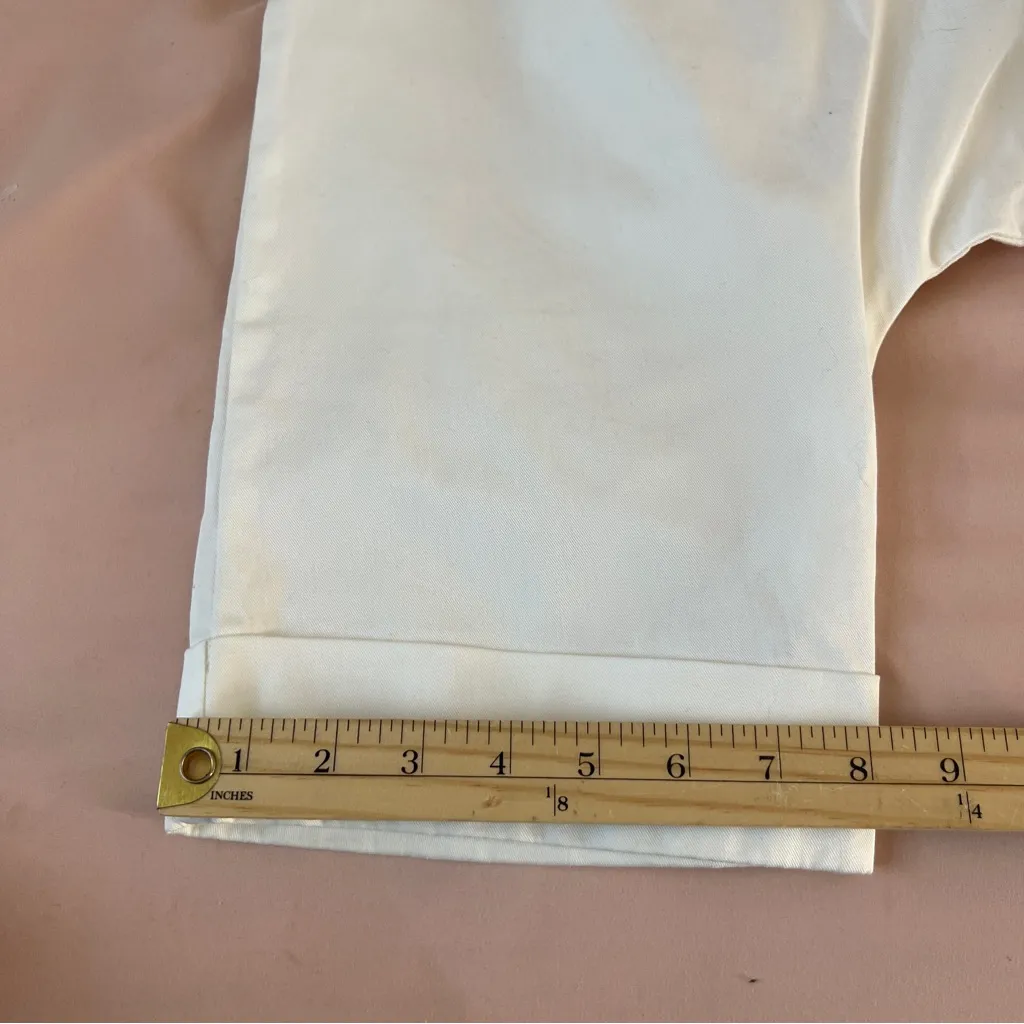 Locker Room White Drop Crotch Pleated Front With Side Pockets Cuffed Crop Size S - Image 17