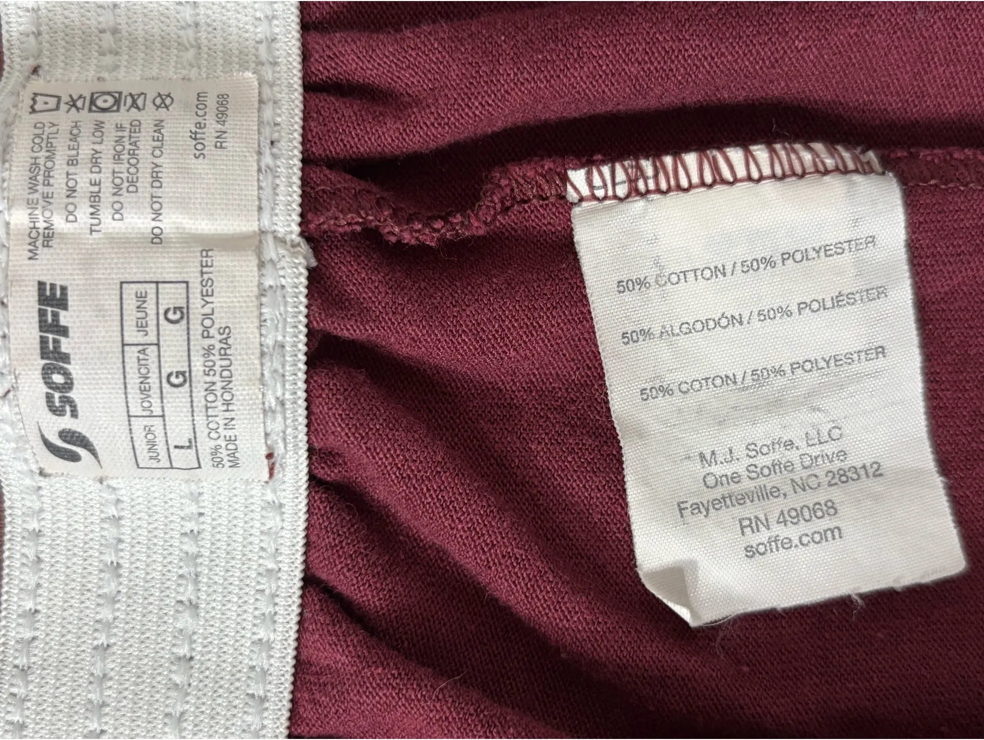 Soffe  Maroon Athletic Shorts - Image 3