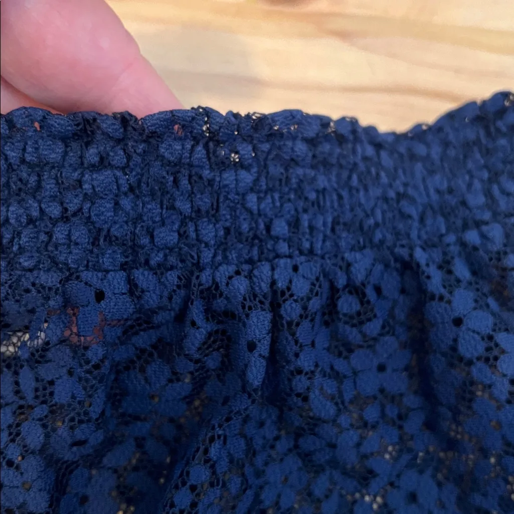 Victoria's Secret Elastic Waist Navy Lace Shorts Large - Image 9