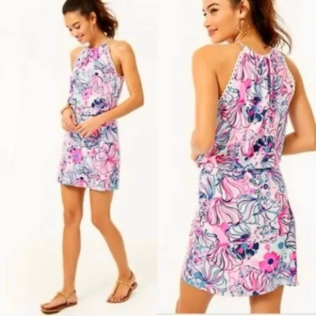 Lilly Pulitzer Gianni Make a Splash Skort Romper Prosecco Pink Mini Dress XS - Image 2