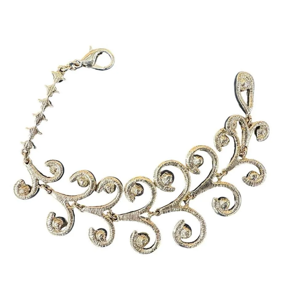 rhinestone charm is Necklace Fob Purse Charm Sparkly Gold clip on 8" - Image 5