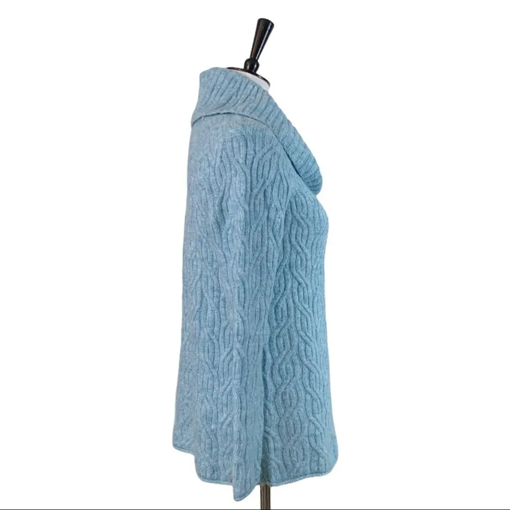 Dressbarn Westport Women's Sweater Cowl Neck Textured Blue Size Medium - Image 2