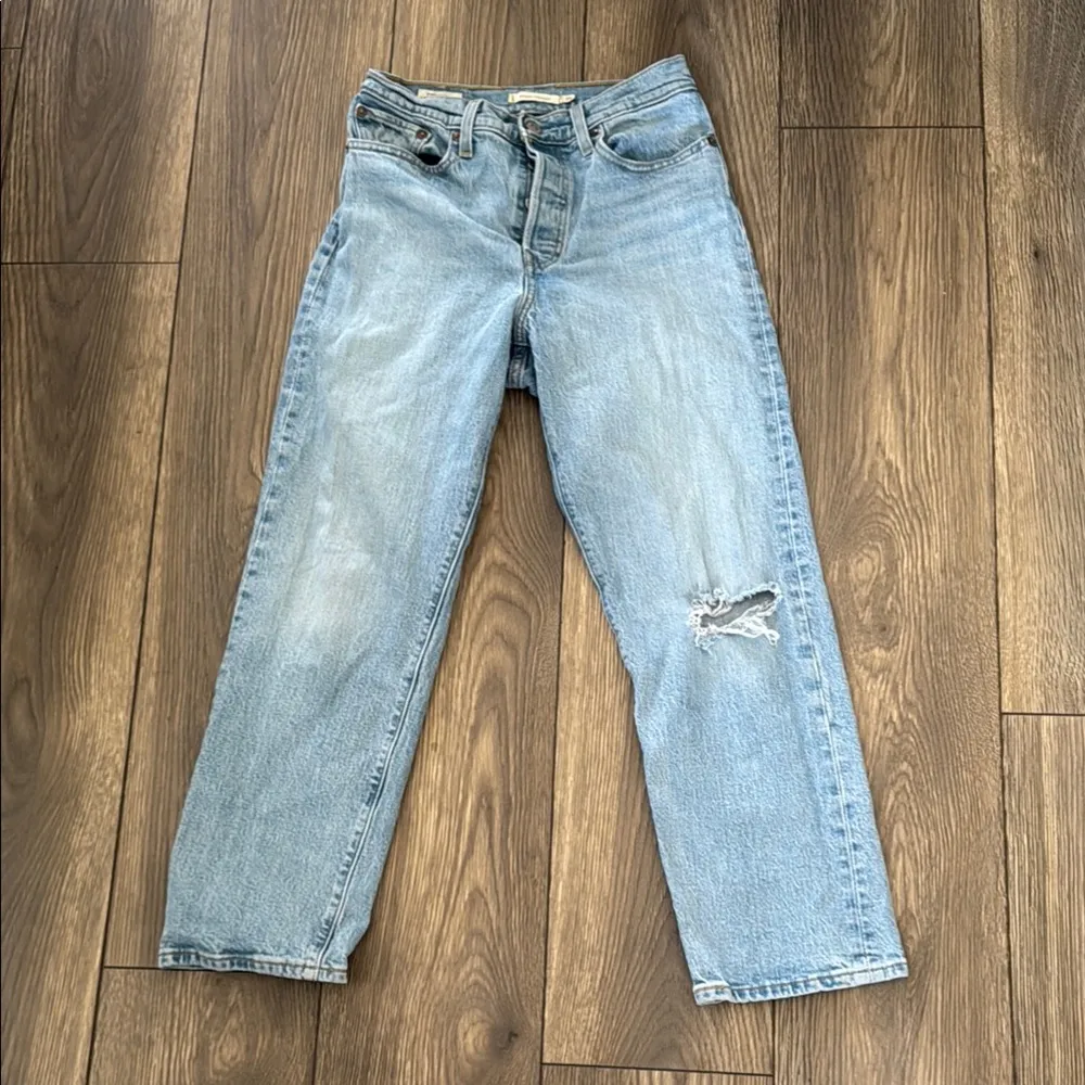 Levi’s wedgie straight size 29 altered in the waist Light Blue Distressed Jeans - Image 2
