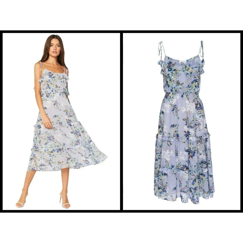 đź’•MISA LOS ANGELESđź’• Inae Dress Chiffon Tiered Ruffle Viscose M Medium NWT - Image 9