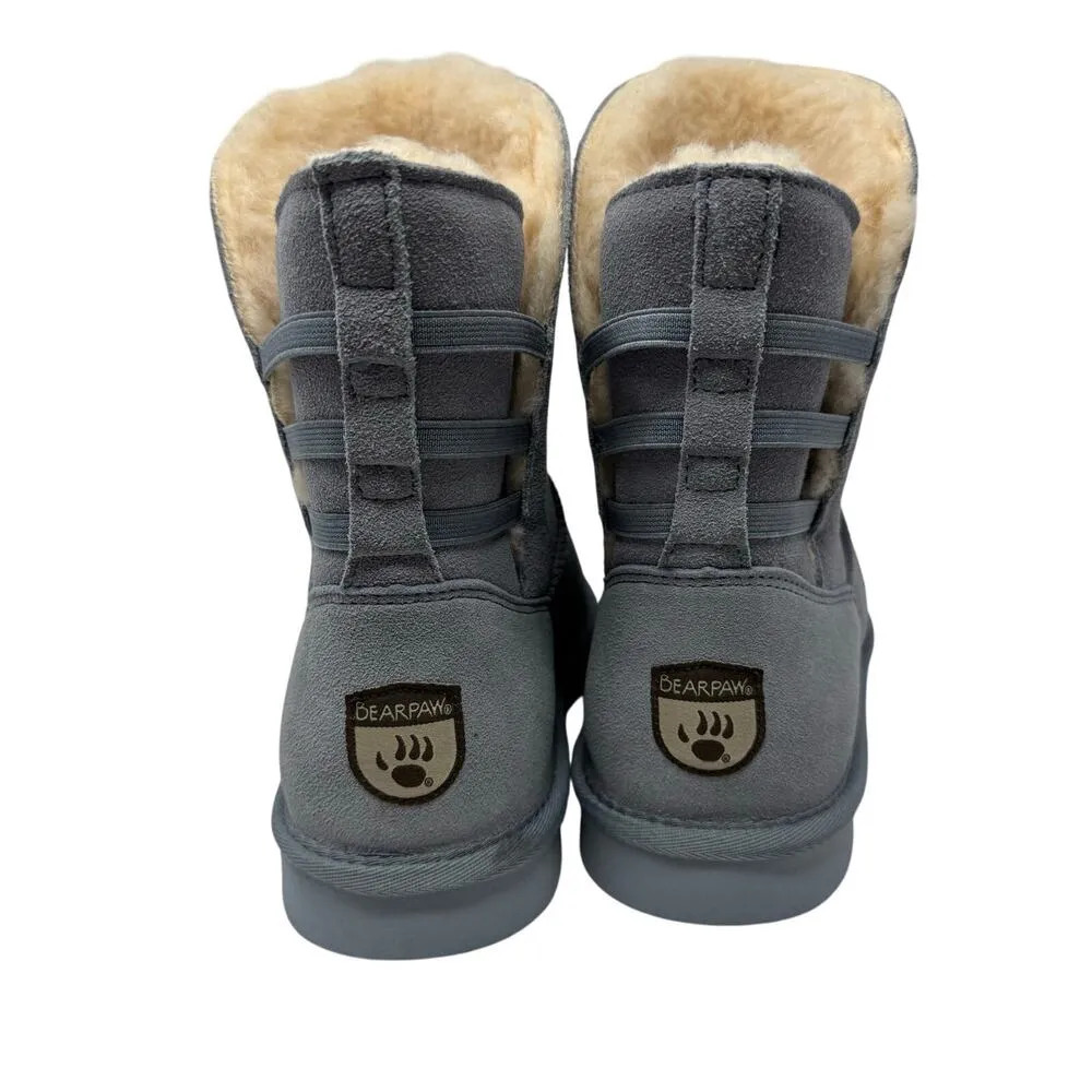 BEARPAW Kylee shaft slip on Suede Boot NeverWet Blue fog SZ 9 New - Image 5