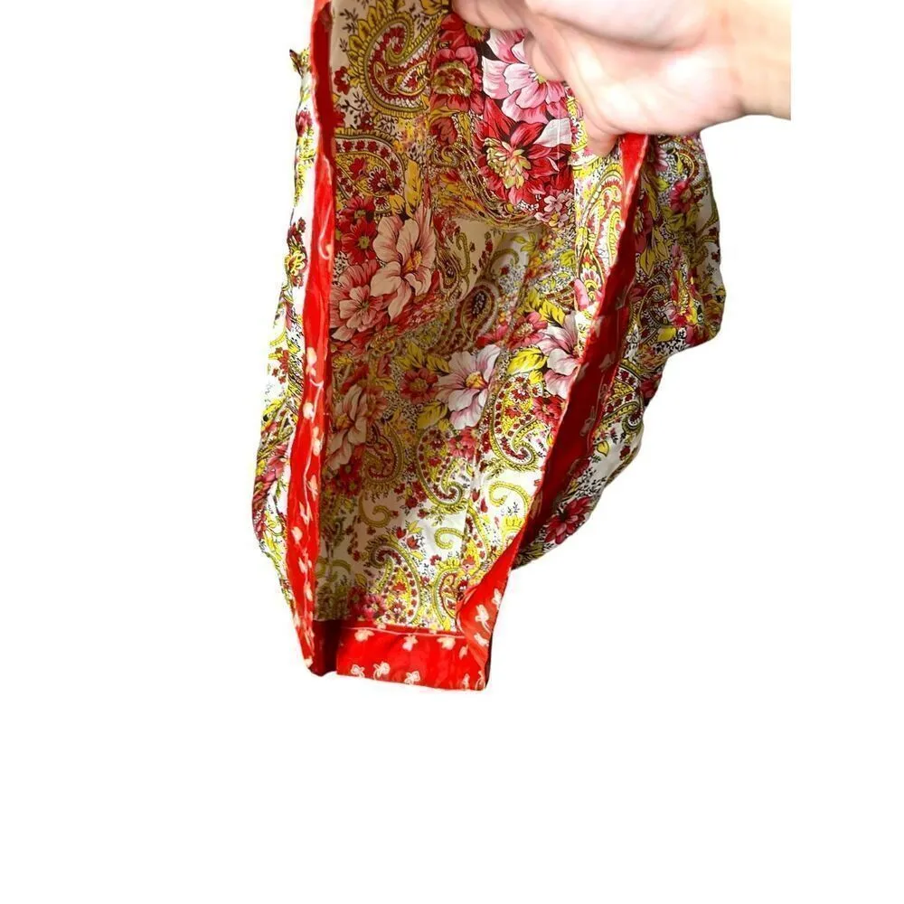 Old Navy Y2K 100% Silk Floral Paisley Print Just Below The Waist Skirt Size 10 - Image 7