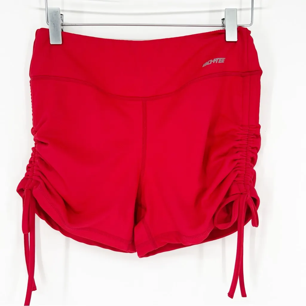 Bo+Tee Attitude Ruched Pull‎ On Shorts M Red - Image 2