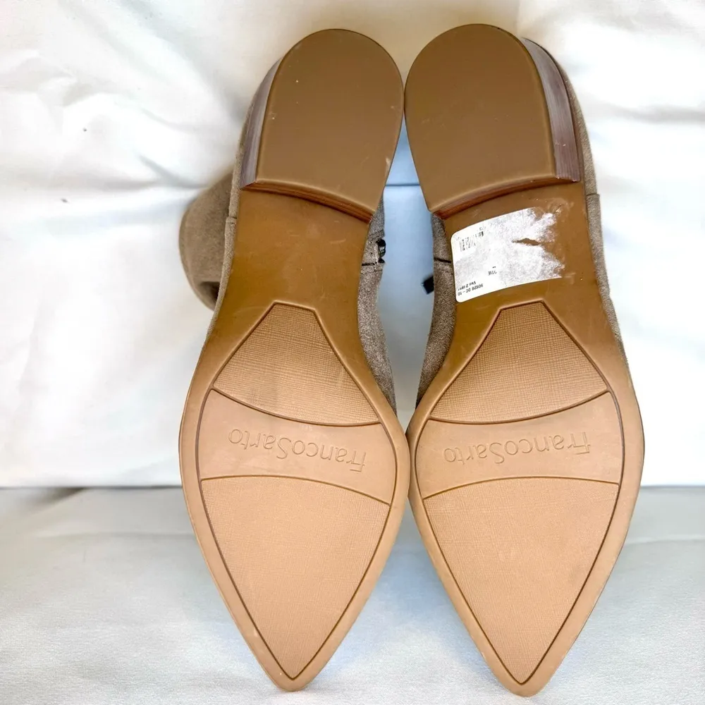 Mimosa Taupe Neutral Suede Ankle Booties Women ZIP Boots 8.5 M NWOT - Image 8