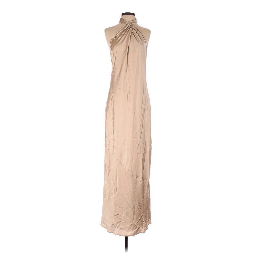 Show Me Your Mumu Jasmine Halter Maxi Dress Champagne Luxe Satin S NWT - Image 7