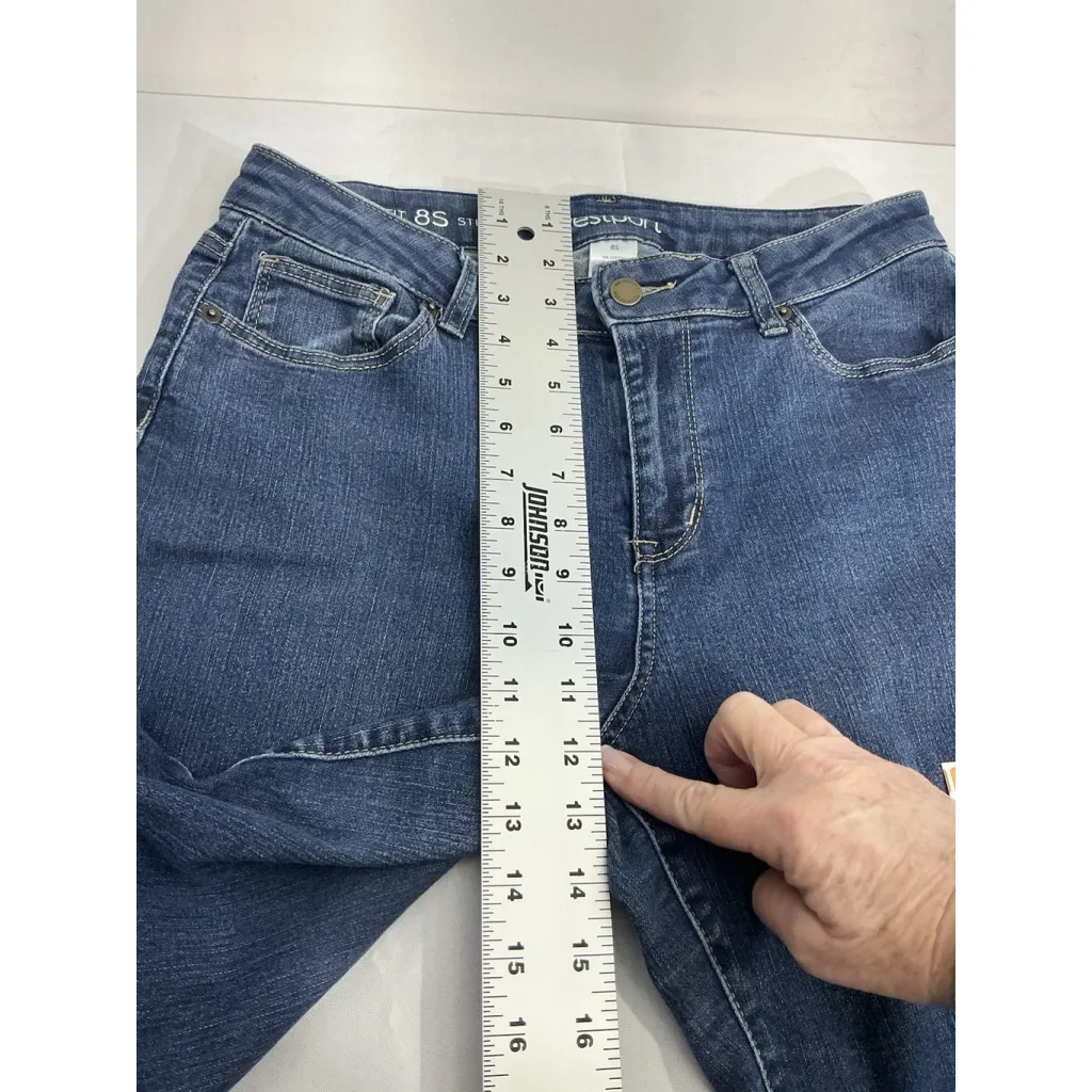 Womans Westport Classic Fit Straight Size 8s Denim Blue Jeans - Image 6