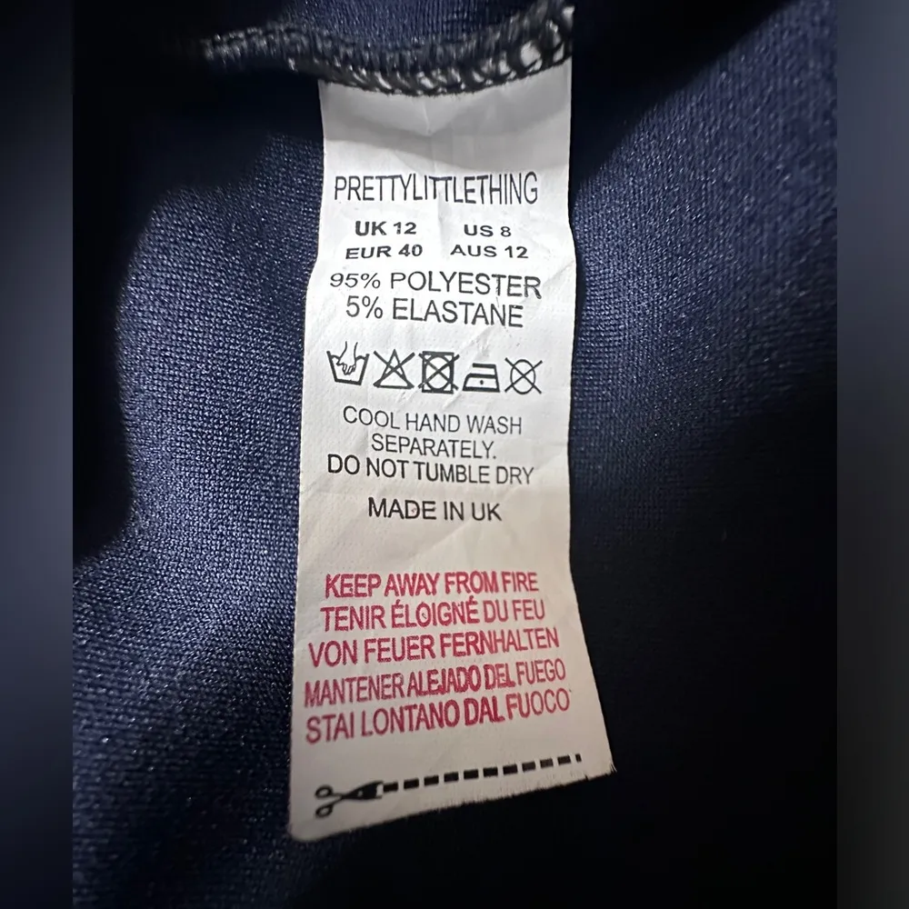 NWT s Navy Asymmetric Neck Pleated Wrap Midi Dress size 8 - Image 10