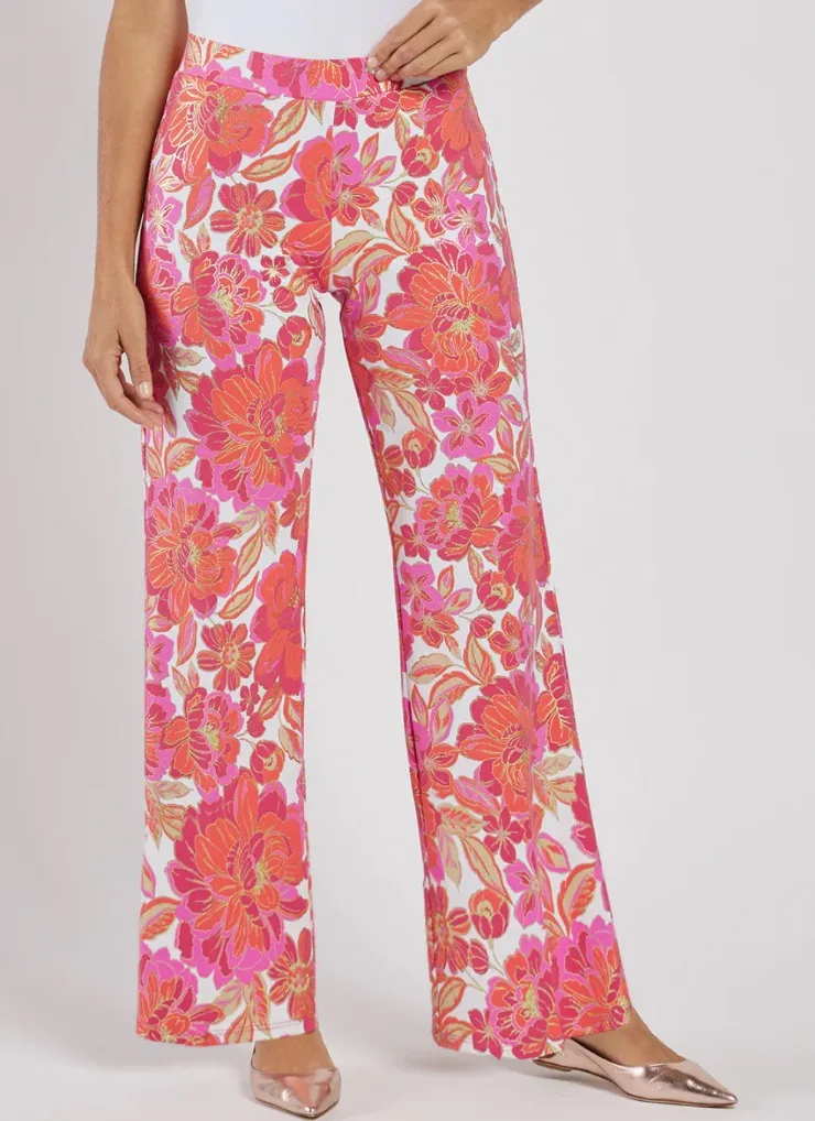 Jude Connally Nicolette Wide Leg Pants Gilded Jude Cloth Peony Dream Gold Medium Pink - Image 1