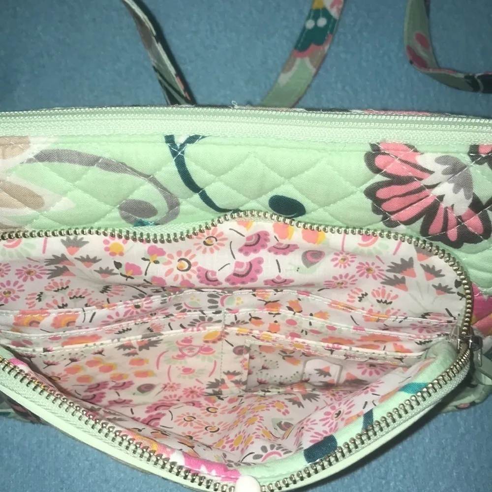 VERA BRADLEY quilted crossbody purse bag multiple pocket “mint flowers 2019” NEW - Image 6