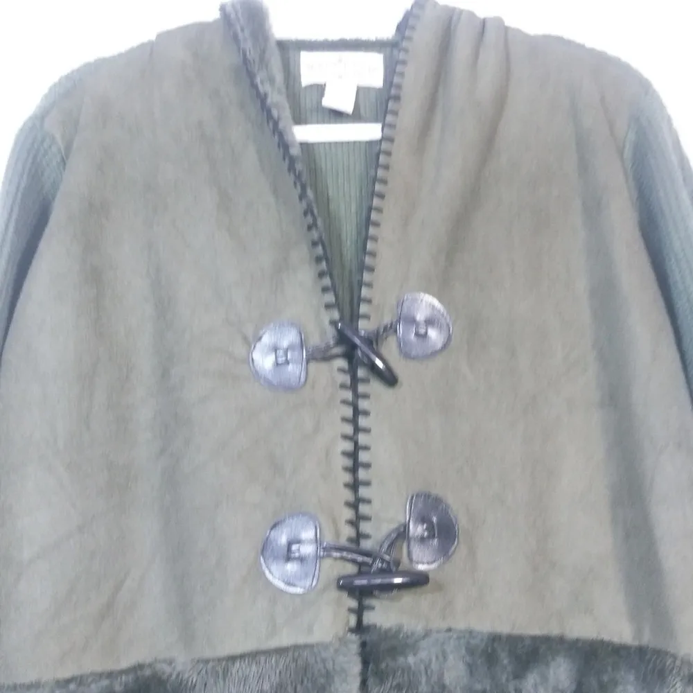 Oliver Long Line Mixed Media Hooded Sweater Cardigan Jacket Size L Size L - Image 6